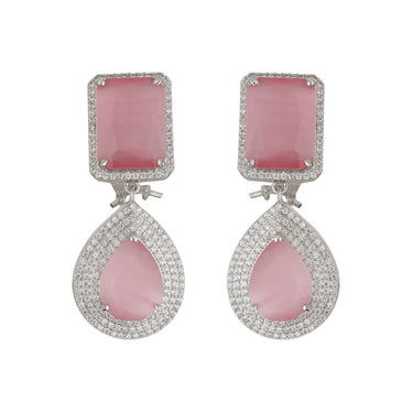 Blush Pink Elegance Silver Dangle Earring