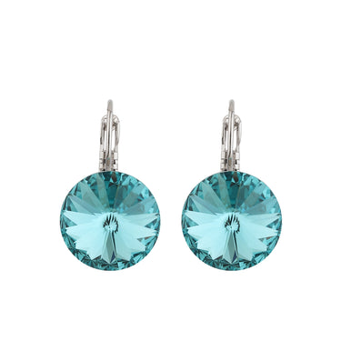 Turquoise Radiant Solitaire Austrian Crystal Earring