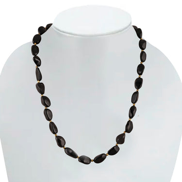 Midnight Serenity Authentic Natural Gemstone Black Agate Necklace for Women