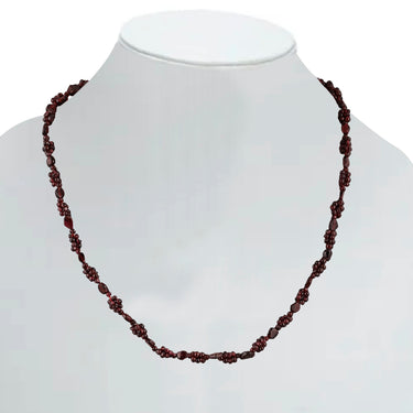 Crimson Bloom Garnet Floral Necklace