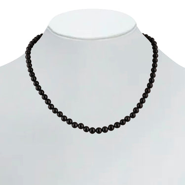 Nightfall Essence Natural Black Onyx Gemstone Round Beads Necklace