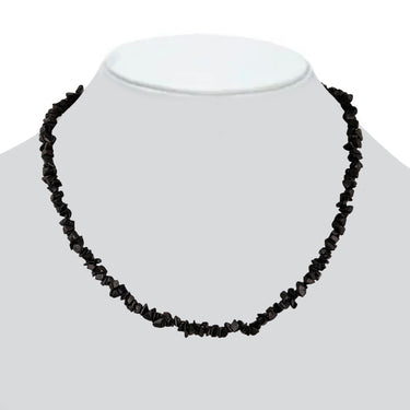 Svelandre - 100% Authentic Natural Black Onyx Gemstone Necklace for Women I Chip Cut Beads