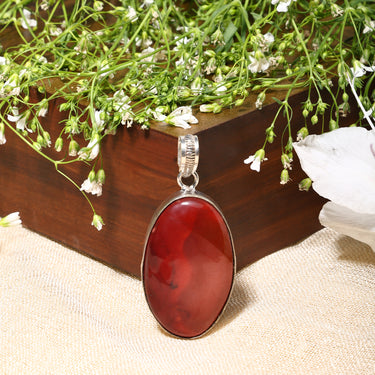 Mystic Ember:  Authentic, Natural, Certified AAA Gemstone  Red Jasper pendant