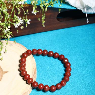 Vitality Vein: - Red Jasper Unisex Bracelet for Wellness, Balance, Positive Energy & Healing