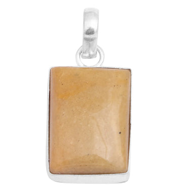 Crafted Brilliance Authentic Natural Yellow Jasper Gemstone Pendant for Women I Rectangular Stone.