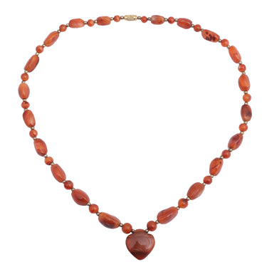 Radiant Carnelian Heart Azure Necklace – Embrace Natural Beauty and Authentic Elegance