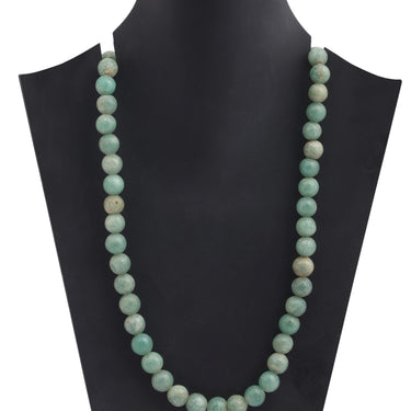 SereneAura Authentic Natural Green Jade gemstone Necklace for Women I Round beads