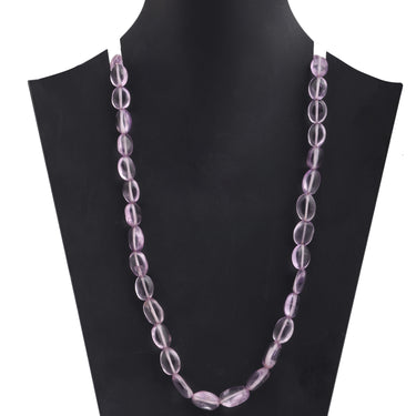 Ensemble Amethyst Aura Gemstone Oval Beads Necklace for Women