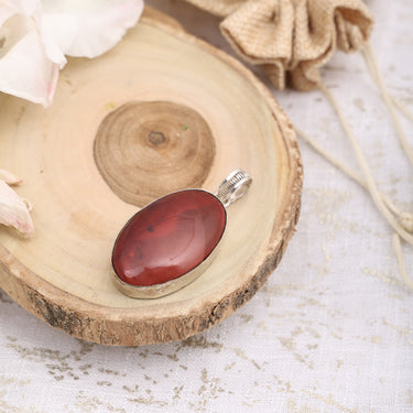 Mystic Ember:  Authentic, Natural, Certified AAA Gemstone  Red Jasper pendant