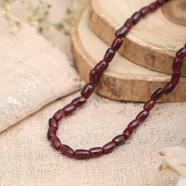 Crimson Embrace Natural Garnet Oval Gemstone Necklace