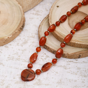 Radiant Carnelian Heart Azure Necklace – Embrace Natural Beauty and Authentic Elegance