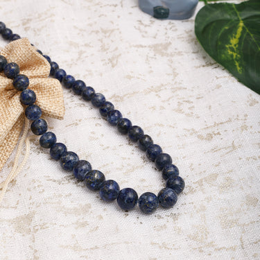 Rare Enchantment Natural Blue Lapis Lazuli Round Gemstone beads Necklace