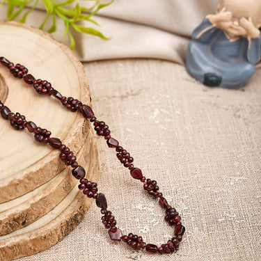 Crimson Bloom Garnet Floral Necklace