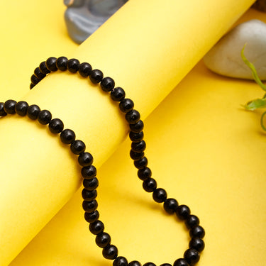 Nightfall Essence Natural Black Onyx Gemstone Round Beads Necklace