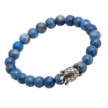 Serenity Shell Natural Blue Lapis Lazuli Bracelet with Tortoise Charm for Wellness, Balance & Healing