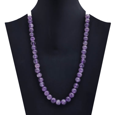 Amethyst Aura: Amethyst Gemstone Necklace for Women I  Round Beads