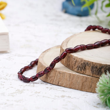 Crimson Embrace Natural Garnet Oval Gemstone Necklace