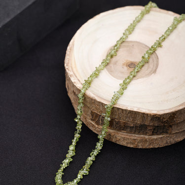 Radiant Elegance: Authentic Green Peridot Gemstone Necklace with Chip Cut Beads for Women