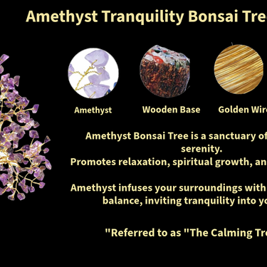 Amethyst Tranquility Bonsai Tree -  Natural Gemstone for Serene Spiritual Enlightenment