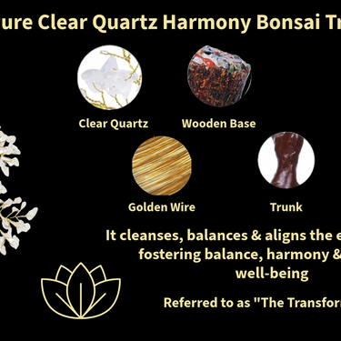 Pure Quartz Crystal Harmony Bonsai Tree - Natural Gemstone for Wellness and Spirituality