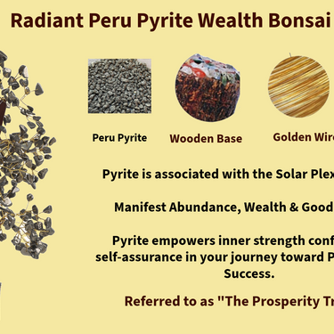 Radiant Pyrite Crystal Harmony Bonsai Tree - Natural Gemstone for Wealth & prosperity