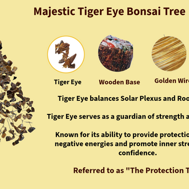 Tiger Eye Crystal Harmony Bonsai Tree - Natural Gemstone for Protection & Wellness