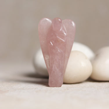 Divine Serenity: Rose Quartz Gemstone  Angel