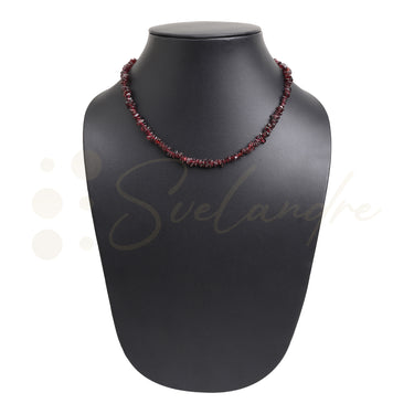 Garnet Gleam Gemstone Necklace in Chip Cut Beads