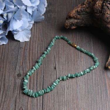 "Verdant Grace Necklace" Authentic Natural Green Aventurine  Gemstone Necklace for Women I Chip Beads