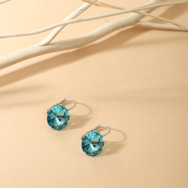 Turquoise Radiant Solitaire Austrian Crystal Earring