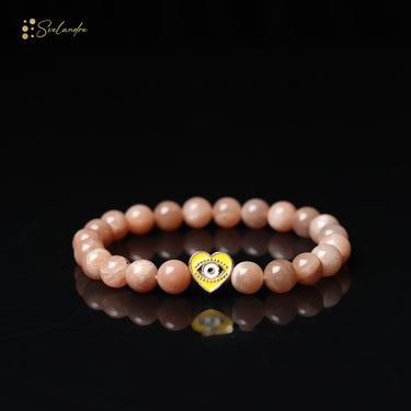 Brilliant Sunstone Heart Bracelet – Embrace Joy and Vitality