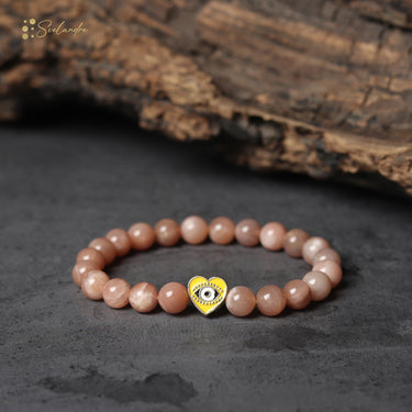 Brilliant Sunstone Heart Bracelet – Embrace Joy and Vitality