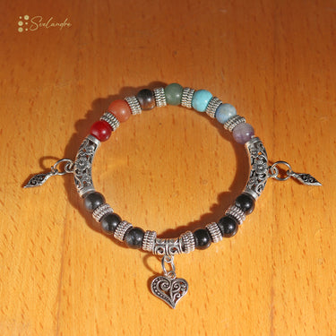 Ultimate Harmony : Seven Chakra Gemstones Charm Bracelet for Balance and Peace