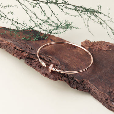 Rose Gold Elegance Nail-Top Bracelet