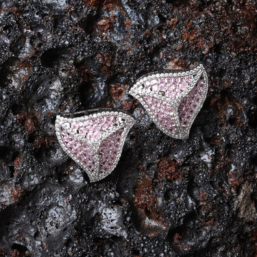 Stardust Whisper Pink American Diamond Stud Earrings