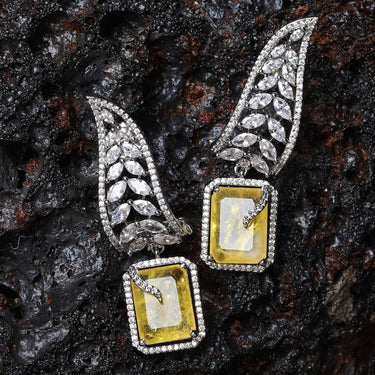 "Golden Enchantment" Silver Dangler Earrings