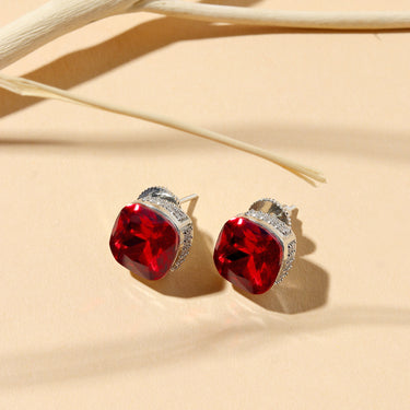 Éclat Rouge Crystal Stud Earring