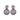 Luminous Blossom Plum American Diamond Dangler Earrings