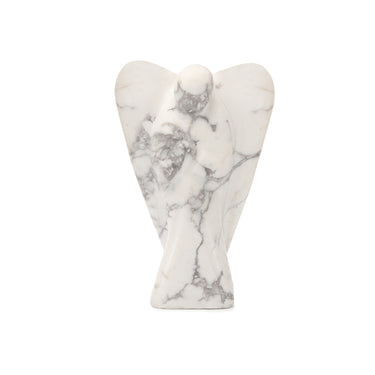 Tranquil Guardian Natural Howlite Gemstone Angel