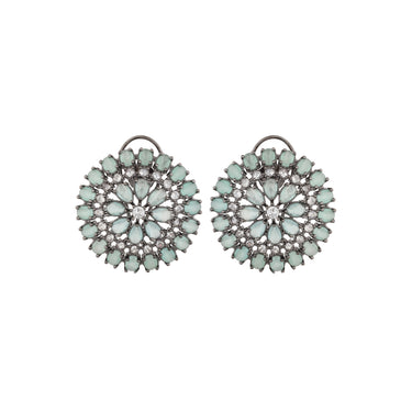 Mint Blossom Victorian Polished Earrings