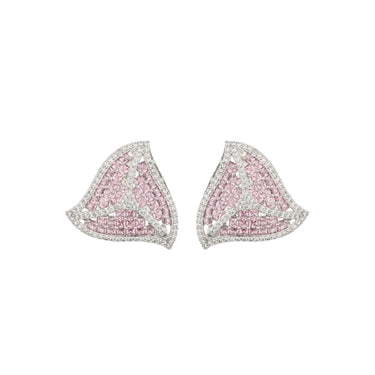 Stardust Whisper Pink American Diamond Stud Earrings