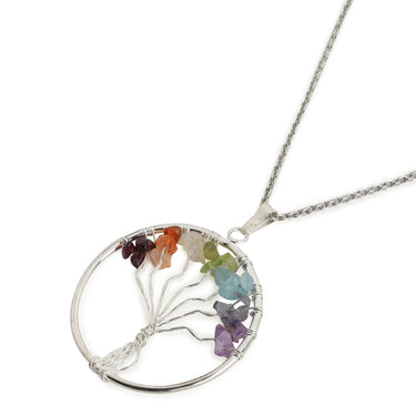 Seven 7 Chakra Tree of Life Medallion Pendant