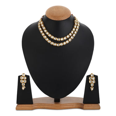 Celestial Kundan: Exquisite Gold-Plated Necklace Set for Women