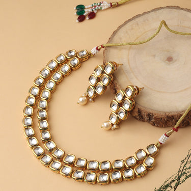 Celestial Kundan: Exquisite Gold-Plated Necklace Set for Women