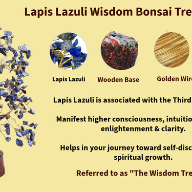 Lapis Lazuli Wisdom Bonsai Tree - Natural Gemstone for Wisdom & Spiritual Insight