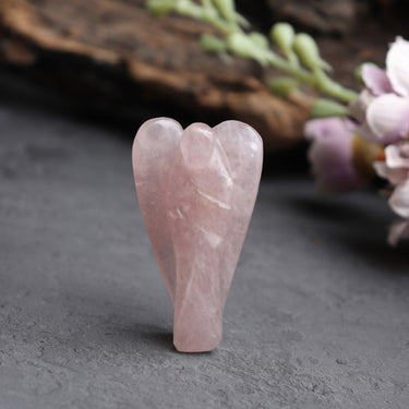 Divine Serenity: Rose Quartz Gemstone  Angel