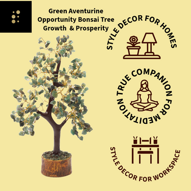 Tranquil Green Aventurine Harmony Bonsai Tree - Natural Gemstones for Serene Balance & Tranquility