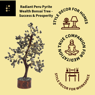 Radiant Pyrite Crystal Harmony Bonsai Tree - Natural Gemstone for Wealth & prosperity