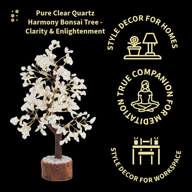 Pure Quartz Crystal Harmony Bonsai Tree - Natural Gemstone for Wellness and Spirituality