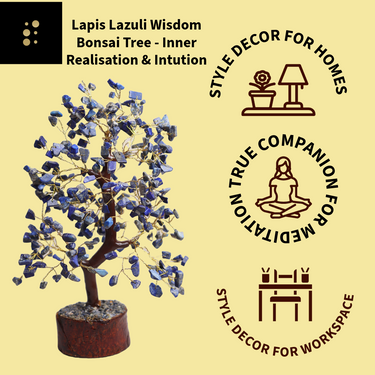 Lapis Lazuli Wisdom Bonsai Tree - Natural Gemstone for Wisdom & Spiritual Insight